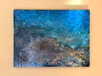 Original abstract oil painting on wood board