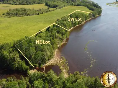More than 500 ft of salt water, tidal waterfront on pristine River Philip, Cumberland County, Nova S...