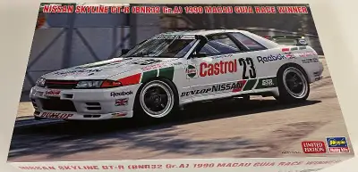 Hasegawa 1/24 Nissan Skyline GT-R (BNR32 Gr. A spec) 1990 Macau Guia Race Winner model. Item is stil...