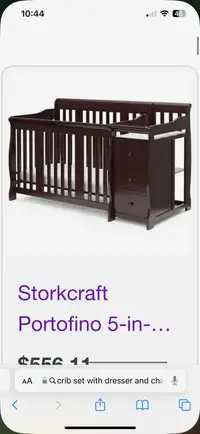 Crib with attached change table.