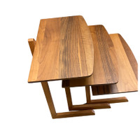 Nesting Wooden Side Tables, 3 in 1, Walnut Veneer