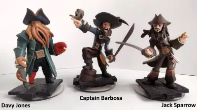 Jack Sparrow ($10) + Captain Barbosa ($15) + Davy Jones ($10) Phineas ($15) and agent P ($15) Monste...