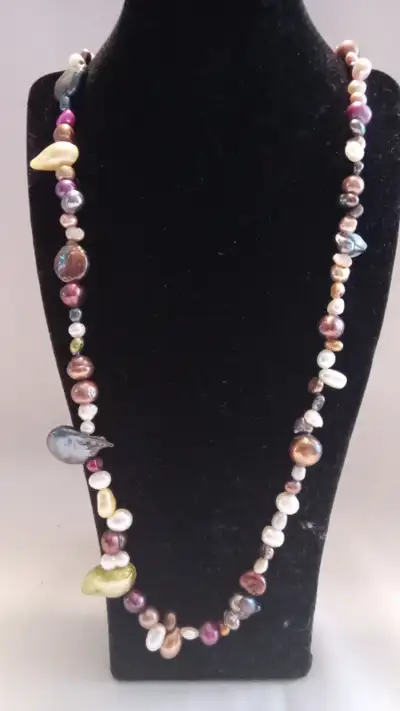 GENUINE MULTI COLOR PERAL NECKLACE, View more