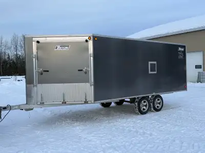 2008 Aluminum 3 place Triton sled trailer, couple over head storage cabinets, led lights, super clam...