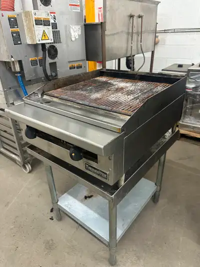 You are viewing a used Therma-Tek TC24-24CRB-NG 24" Wide commercial countertop natural gas charbroil...