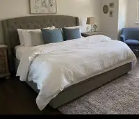 King size bed frame with drawers