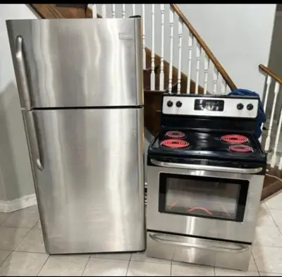 Frigidaire stainless refrigerator stove work delivery available , View more