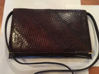 Ladies brown vintage snakeskin purse