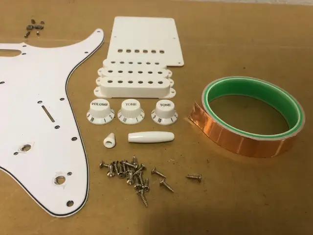 Stratocaster Pick Guard kit with Copper Tape in Guitars in Victoria - Image 4
