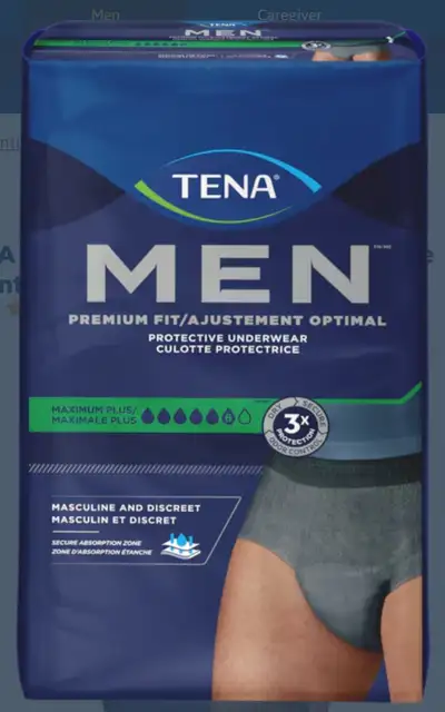 Tena Men Maximum Plus Protective Underwear – L/XL - Case of 56, View more