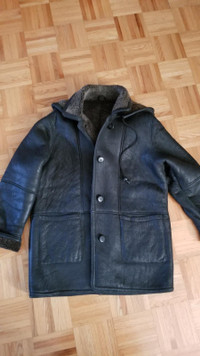 Winter genuine sheepskin leather coat