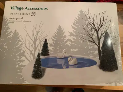 Swan Pond Christmas Village accessory , View more