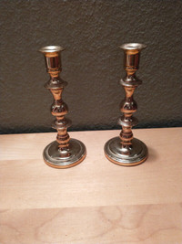 Pair of Baldwin brass candlestick holders 8"high.