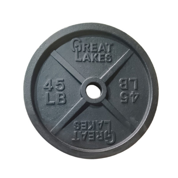 Great Lakes 300lb Olympic Cast Iron Set w/Barbell in Exercise Equipment in Hamilton - Image 2