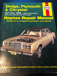 HAYNE 1971-89 DODGE,PLYMOUTH & CHRYSLER REAR WHEEL DRIVES #M0293