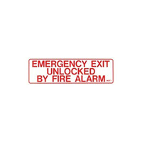 BC2M  RCI 12" W x 4" H Building Code Sign - Emergency Exit Unloc