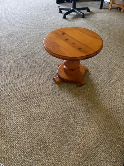 Small side table Made of solid thick wood Good condition