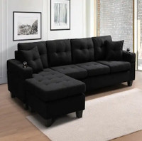 Soothing Simplicity: Revel in 4 Seater  Sectional Comfort Sofa