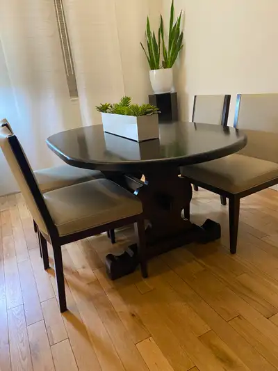 Solid 2" Thick Pine Dining Table – Oval Trestle Base (Seats 4-6), View more