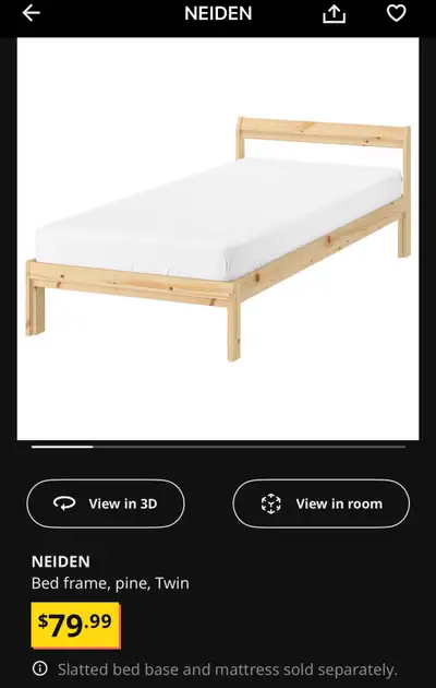 Selling a complete twin bed setup from IKEA – includes everything you need for a comfortable sleep s...