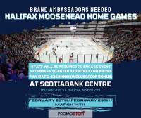 URGENT NEED for Brand Ambassadors at Halifax Moosehead Games