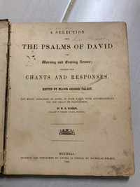 RARE BOOK - THE PSALMS OF DAVID 1848 - CHANTS AND RESPONSES