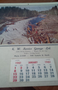 7 Vintage Calendars: Local Businesses, See Pictures, $20. Each