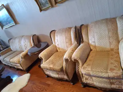 Sofa with 2 matching chairs, View more
