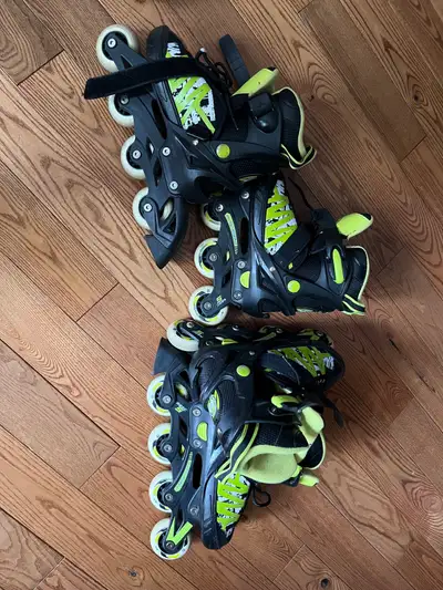 Rollerblades 2 pairs adjustable size 1-4, View more