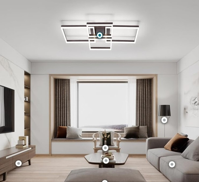 Jaycomey Modern Dimmable Ceiling Light, LED Flush Mount Fixture in Indoor Lighting & Fans in Brantford - Image 3