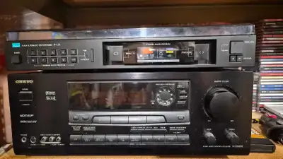Sansui record player and Onkyo receiver as is for parts, View more