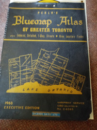 1963  BLUE MAP ATLAS EXECUTIVE EDITION OF THE GREATER GTA