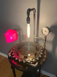Custom Steampunk Lamp Made from Repurposed Material
