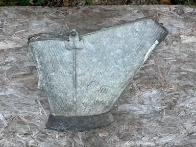 Antique Galvanized Coal Skuttle ( Coal Bucket ), View more
