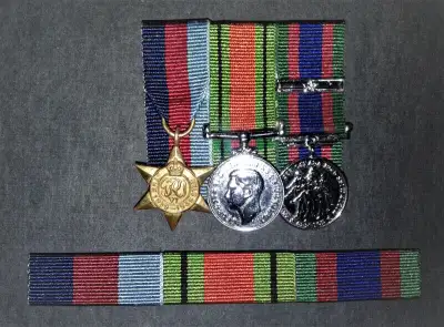 Court Mounted Miniature WWII Medals // Ribbon Bar, View more