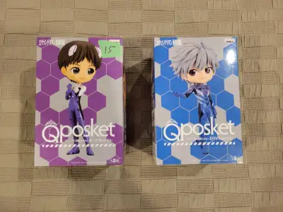 Q-Posket Evangellion Kaworu and Shinji Figures New in Box, View more