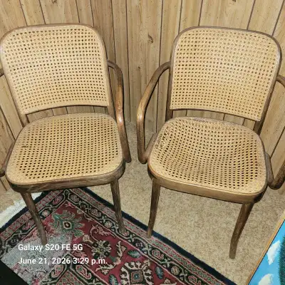 2 Bentwood Cane Chairs, View more