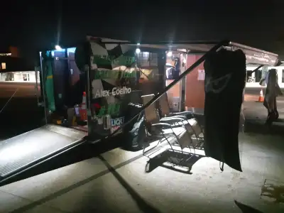 Up for grabs, 2010 Freedom 6' x 12' V-nose trailer. Tires still very good condition (trailer barely...