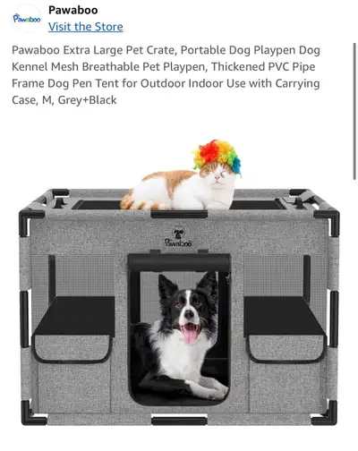 This Pawaboo Extra Large Pet Crate offers a comfortable and secure space for your pet, whether indoo...
