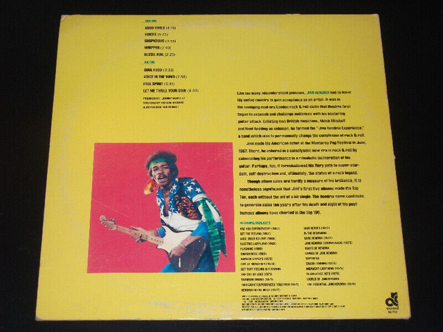 Jimi Hendrix - Free spirit (France 1981) LP dans CD, DVD et Blu-ray  à Ville de Montréal - Image 2