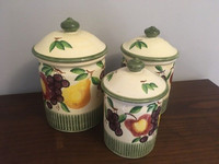 3 Vintage Retro Handpainted JOSHUA MAXWELL Jars.