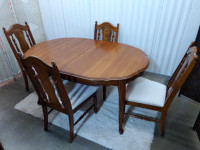 Dining Table and Chairs (New Upholstery)