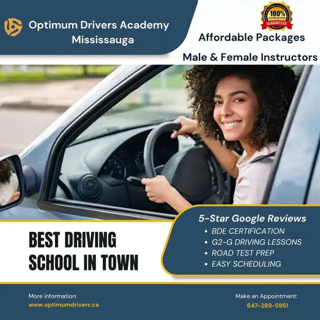 Professional & Experienced Driving Lessons -G2-G -Road Test65729285250305120
