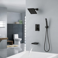 #ROVARD Matte Black Bathtub Shower Faucet set