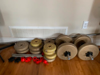 Plastic Weights: Dumbells and Barbell