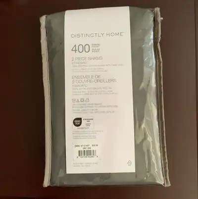 NEW-Distinctly Home-2 Piece Shams (standard)100% Egyptian Cotto, View more