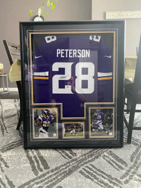 Adrian Peterson autographed framed Nike jersey with Fanatics COA