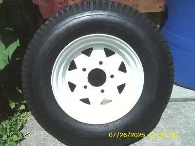 For sale is a 5.30 x 12 '' trailer tire. It is a 5 bolt pattern with load range B of 840 lbs. Never...