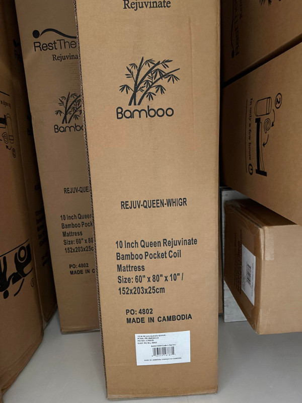 NEW IN BOX 10" Bamboo Pocket Coil Mattress in all 4 Sizes in Beds & Mattresses in Kamloops - Image 4