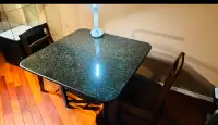 Solid Granite Top Dining Table
